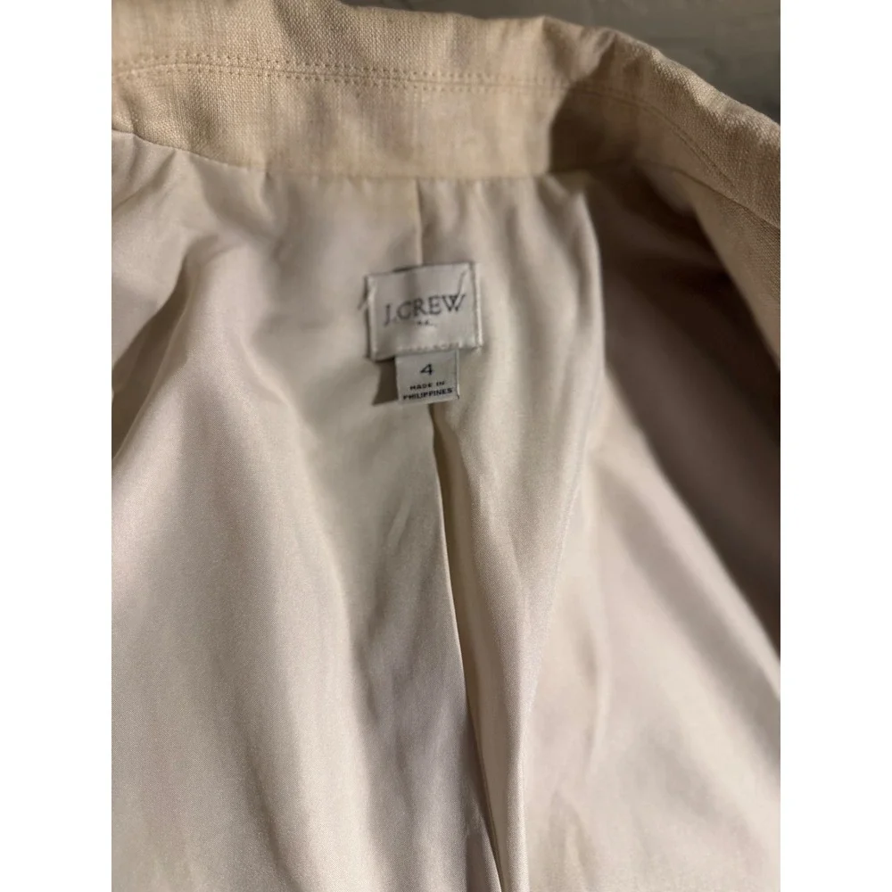 J.Crew Womens Crosshatch linen-cotton Holland blazer AL221 Size 4
